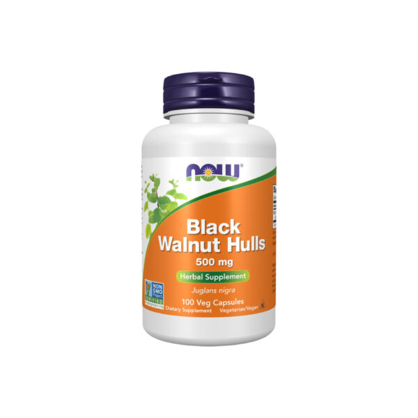 b2055eb3dab04c358cb748d43686cd68-w6wd39m8t4.jpg Black Walnut Hulls (Cascas de Noz-preta) 500mg 100 Cápsulas - Now Foods