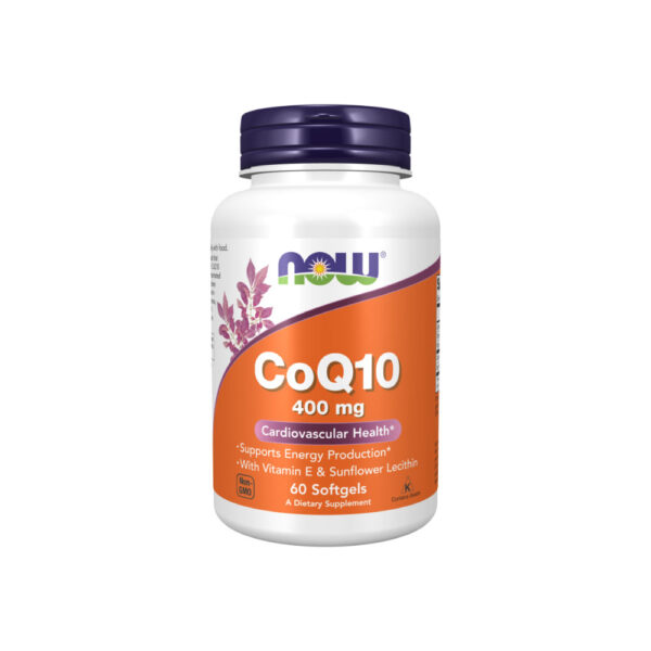 CoQ10 400mg com Vitamina E e Lecitina 60 Softgels - Now Foods
