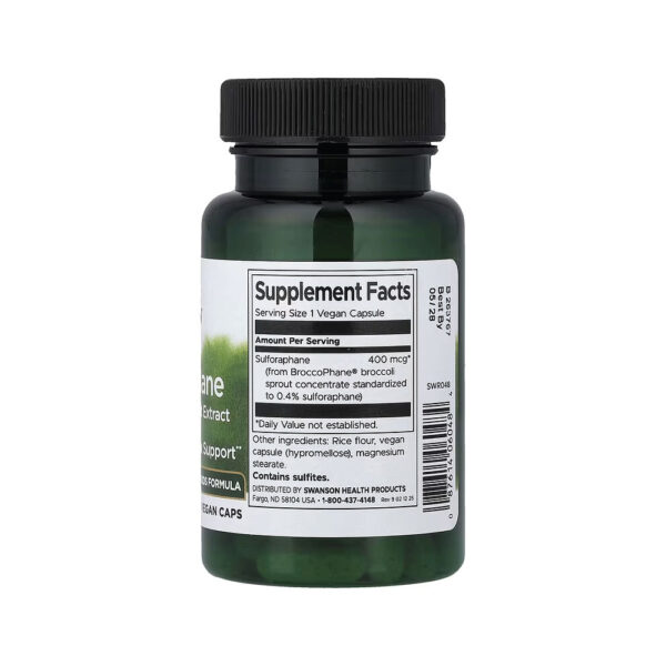 Sulforafano do Extrato do Broto de Brócolis 400 mcg 60 Cápsulas Veganas - Swanson