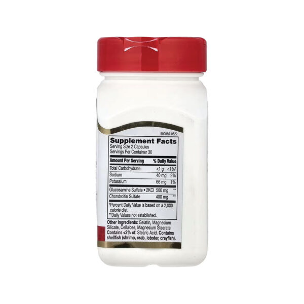 Glicosamina e Condroitina 500mg/400mg 60 Cápsulas - 21st Century