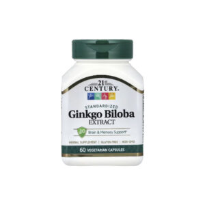 Extrato de Ginkgo Biloba Padronizado 60mg 60 Cápsulas - 21st Century