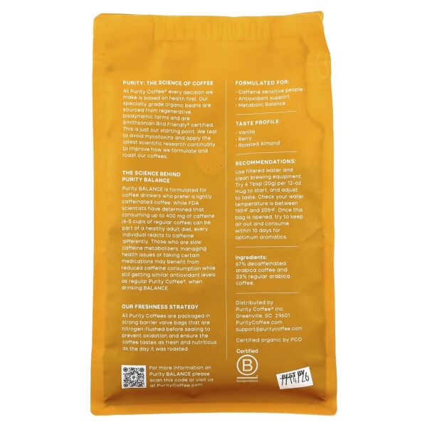Balance Moído 2/3 de Descafeinado 340 g - Purity Coffee