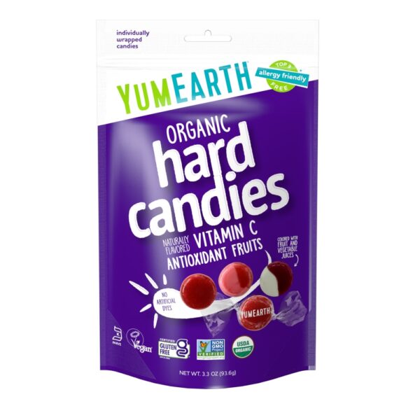 Balas Duras de Vitamina C Orgânica Frutas Antioxidantes 94 g - YumEarth