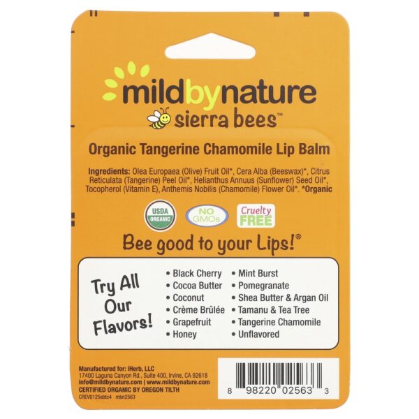 Bálsamo Labial Orgânico Tangerina e Camomila 4 Unidades 4,25 g Cada - Mild By Nature