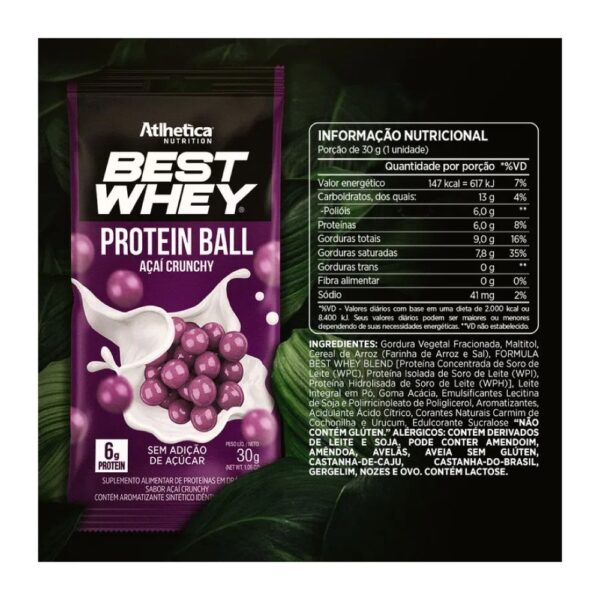 Best Whey Protein Ball Açaí Crunchy 20 sachês de 30g - Atlhetica