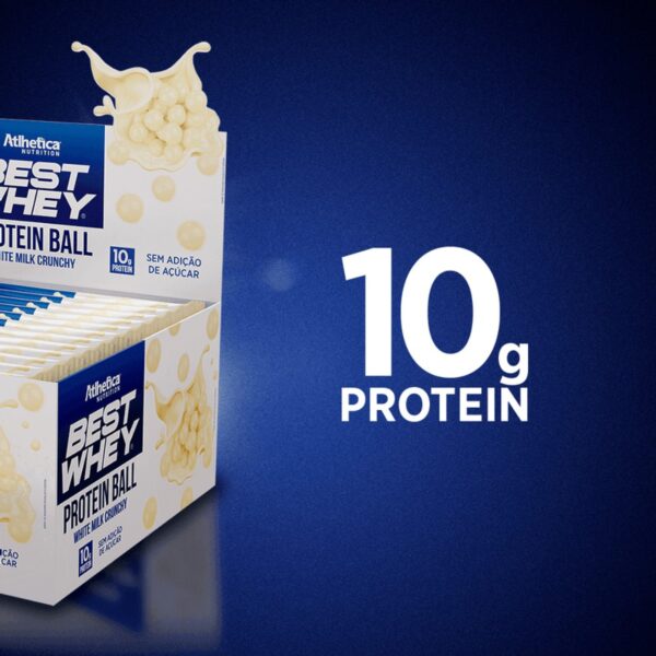 Best Whey Protein Ball White Milk Crunchy 12 sachês de 50g - Atlhetica