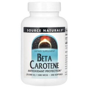 Betacaroteno 7.500 mcg 250 Softgels - Source Naturals