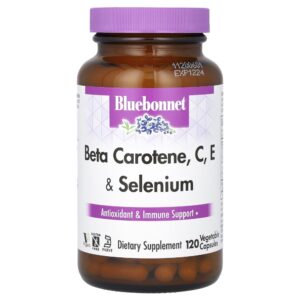 Betacaroteno Vitamina C Vitamina E e Selênio 120 Cápsulas - Bluebonnet Nutrition