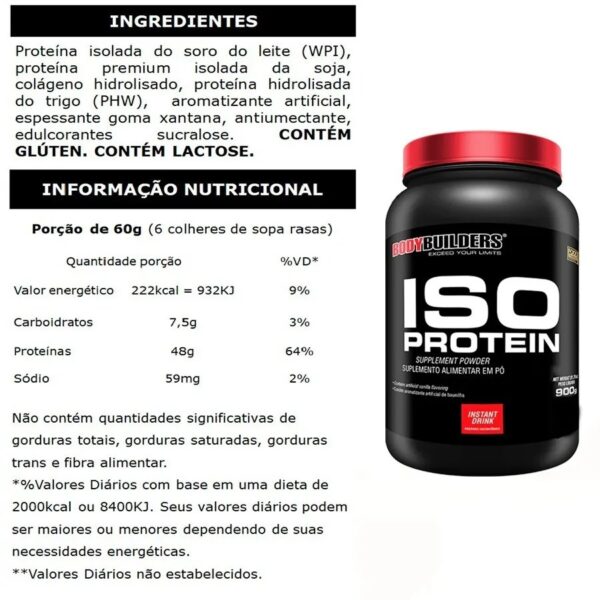 Combo 3x Whey Protein Isolado 900g cada - Bodybuilders Baunilha