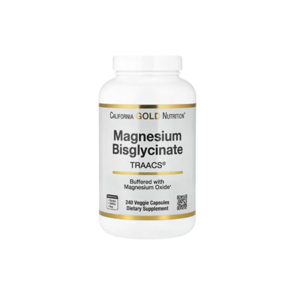 Bisglicinato de Magnésio Quelato Albion TRAACS® 200mg - California Gold Nutrition 240 Cápsulas