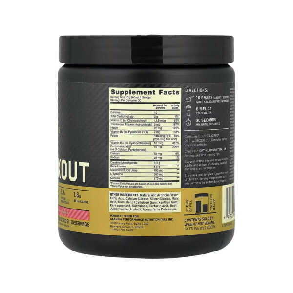Pré-treino Gold Standard® 300g - Optimum Nutrition Melancia