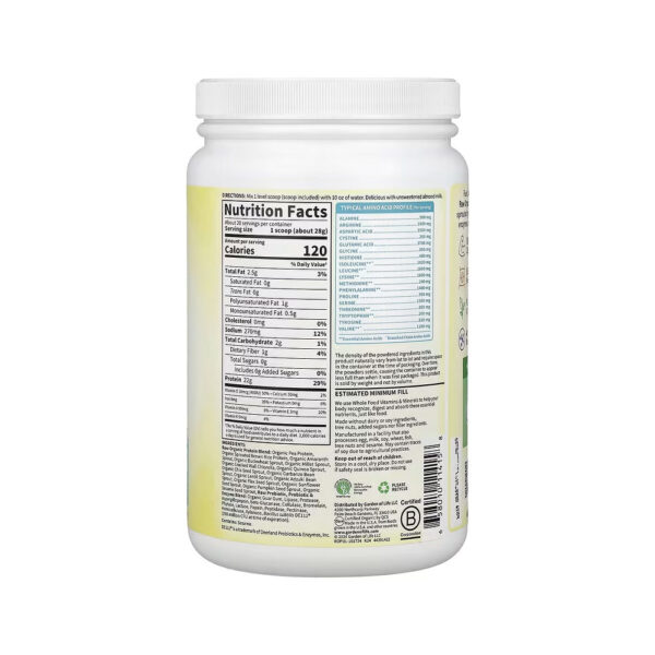 RAW Organic Protein - Garden of Life Sem sabor 557g