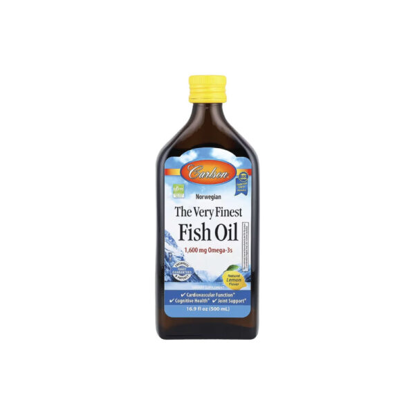 O Melhor Óleo de Peixe Norueguês 1600mg - Carlson Limão 500ml