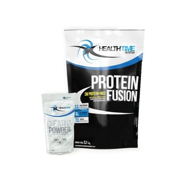 3W Protein Fusion 2,1kg + Creatina Powder 150g - Healthtime Banana com canela