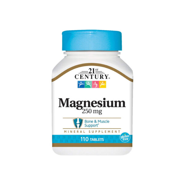 Magnésio 250mg - 21st Century 250 tabletes