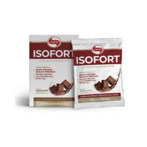 Whey Protein Isolado ISOFORT 15 sachês de 30g - Vitafor Chocolate