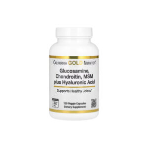 Glucosamina, Condroitina, MSM mais Ácido Hialurônico - California Gold Nutrition 120 Cápsulas