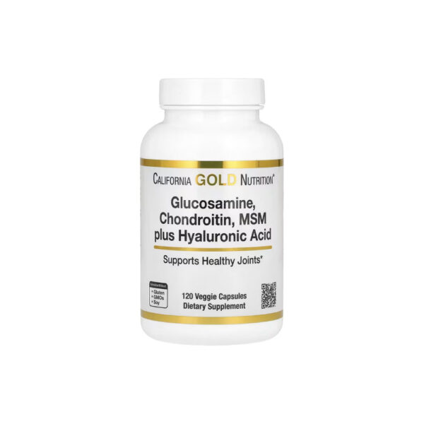 bhli-2c4e1563b21b9e69b9a499a74dfbca80dc1855ba2c0c0f0d6a Glucosamina, Condroitina, MSM mais Ácido Hialurônico - California Gold Nutrition 120 Cápsulas