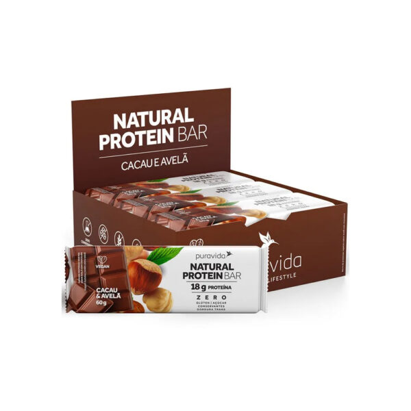 NATURAL PROTEIN BAR Caixa com 12 unidades de 60g - Puravida Chocolate com limão