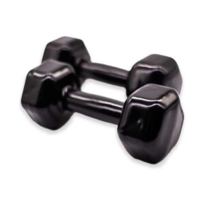 Par de halteres sextavados e emborrachados 2kg cada halter