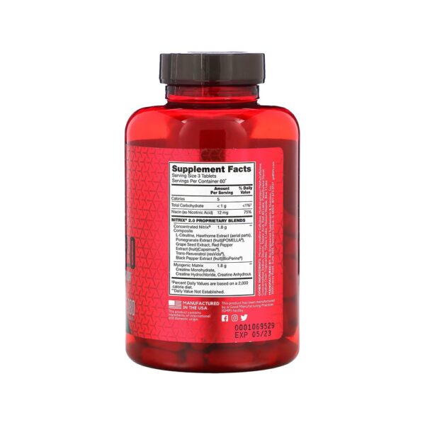 Vasodilatador NITRIX 2.0 - BSN 180 Cápsulas