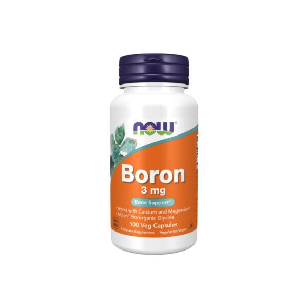 Boro (Glicina Bororgânica) 3mg - Now Foods 250 Cápsulas