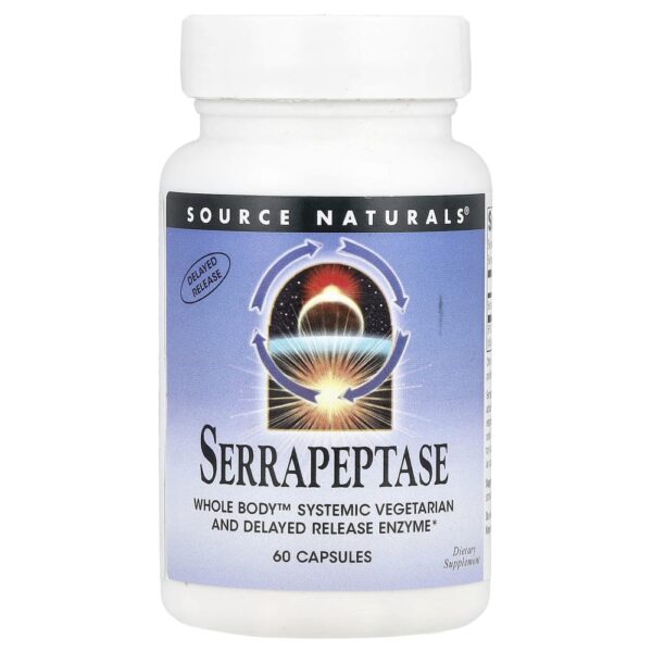 bhli-73c9339079fe49e94701049066ec6764123c2bc64bbf1ca378 Serrapeptase Enzima Proteolítica 60000 SPU 60 Cápsulas - Source Naturals