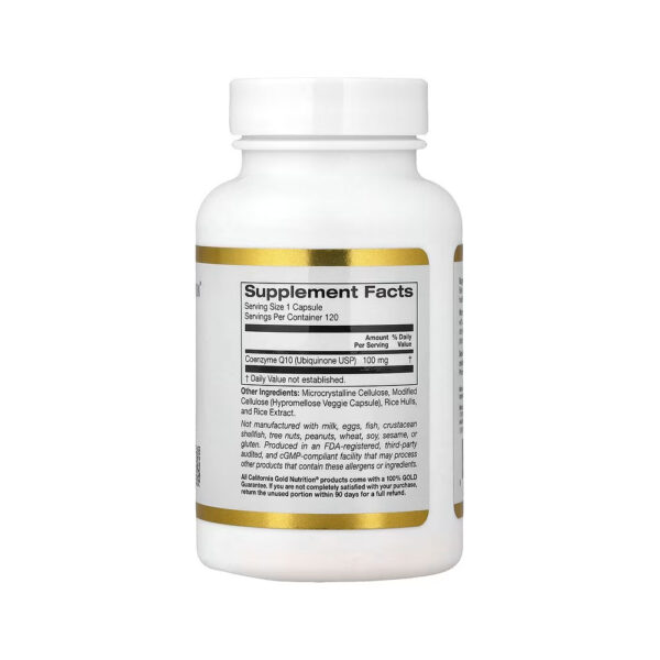 CoQ10 Ubiquinona Classe USP 100mg - California Gold Nutrition 120 Cápsulas