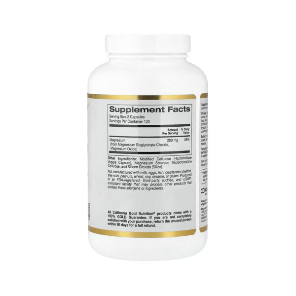 Bisglicinato de Magnésio Quelato Albion TRAACS® 200mg - California Gold Nutrition 240 Cápsulas