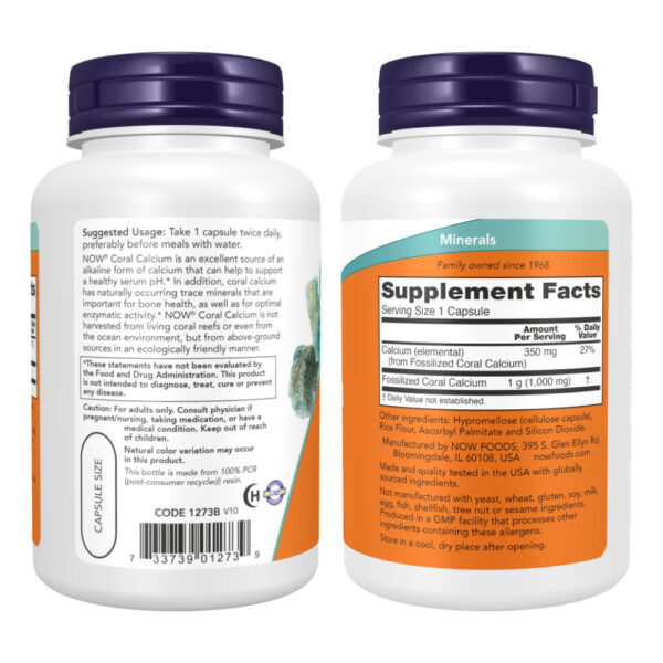 bhli-828c90582f264d0dfd4728018608737f232107dca032b6e09e Coral Cálcio 1000mg - Now Foods 250 Cápsulas