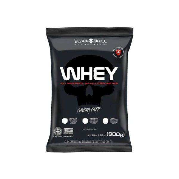 Whey Protein Refil 900g (WPI, WPC, WPH) - Black Skull Baunilha