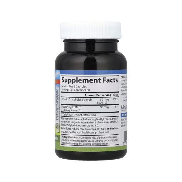 Vitamina D3 2.000 UI + K2 90mcg - Carlson 30 Cápsulas