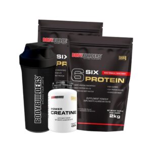 Kit 2x 6 Six Whey Protein 2kg cada + Creatina 100g + Shaker Baunilha