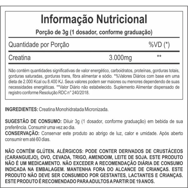 Creatina Micronizada 100% Pura - Pro Healthy 300g