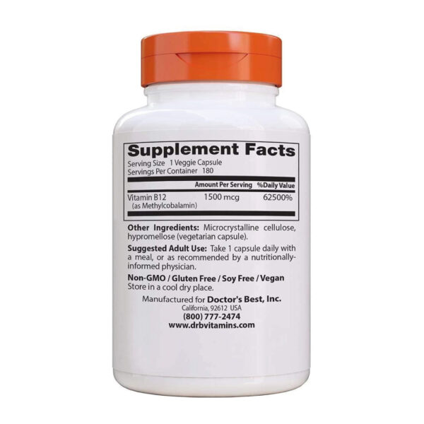 Fully Active B12 1500mcg - Doctor´s Best 180 Cápsulas