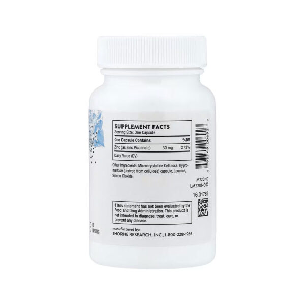 bhli-a46f4876252c8758538fc973b8a8155aa7c7db94c70fff95c7 Picolinato de Zinco - Thorne 30mg 60 Cápsulas