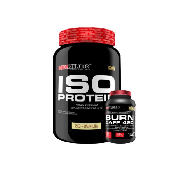 Kit Definição Iso Protein 2kg + Burn Caff 420mg 60 Cápsulas - Bodybuilders Morango