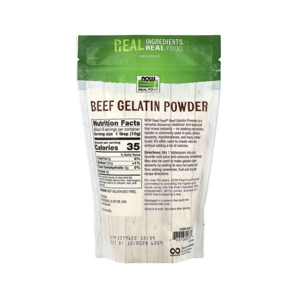 Beef Gelatin Powder Gelatina Bovina em Pó - Now Foods 454g