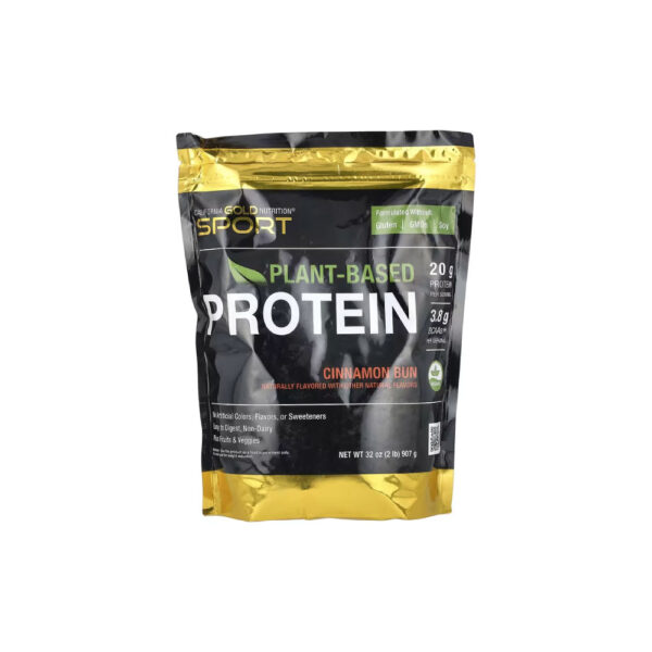 Proteína Vegana com Isolado Proteico de Ervilha e Proteína do Arroz Integral 907g - California Gold Nutrition Pão de canela