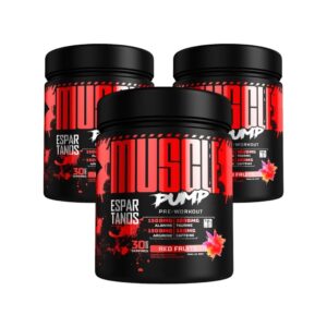 Kit 3x Pré Treino Muscle Pump Pre Workout 300g - Espartanos Frutas vermelhas