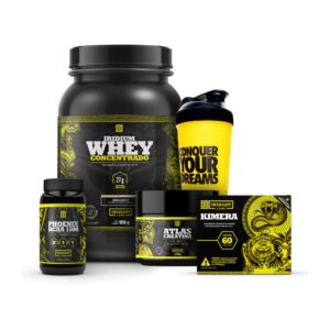 Kit Kimera + Whey Protein + BCAA+ Creatina + Coqueteleira - Iridium Labs Morango