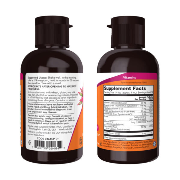bhli-f0a94f969b6e3f522a50daeecc4c7bac1a805486360c37f684 Liquid B-12 Complexo B - Now Foods 59ml