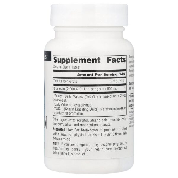 Bromelaína 500 mg 60 Comprimidos - Source Naturals