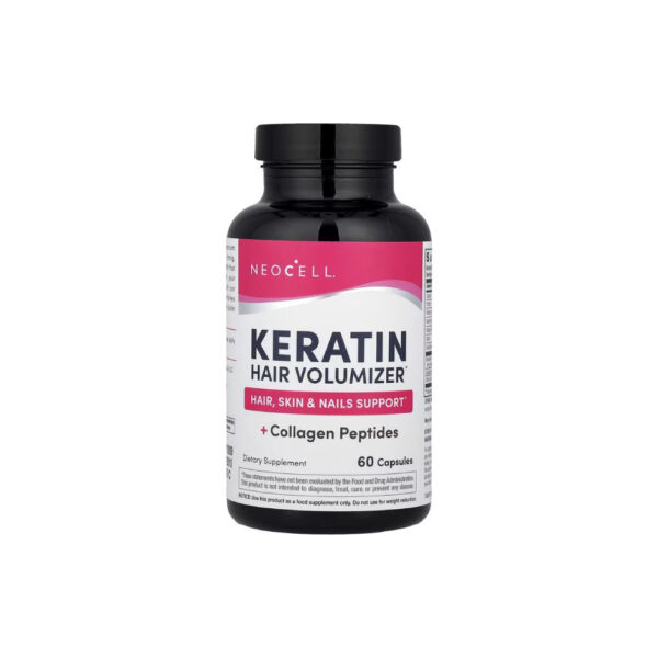 Keratin Hair Volumizer Volumizador de Queratina Capilar + Peptídeos de Colágeno 60 Cápsulas - NeoCell