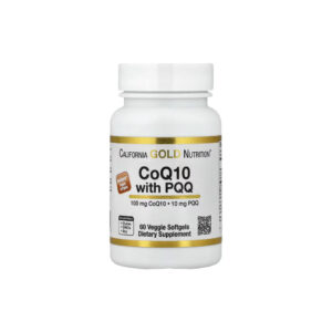 CoQ10 com PQQ Ubiquinona USP 100mg 60 Cápsulas Softgel Vegetais - California Gold Nutrition