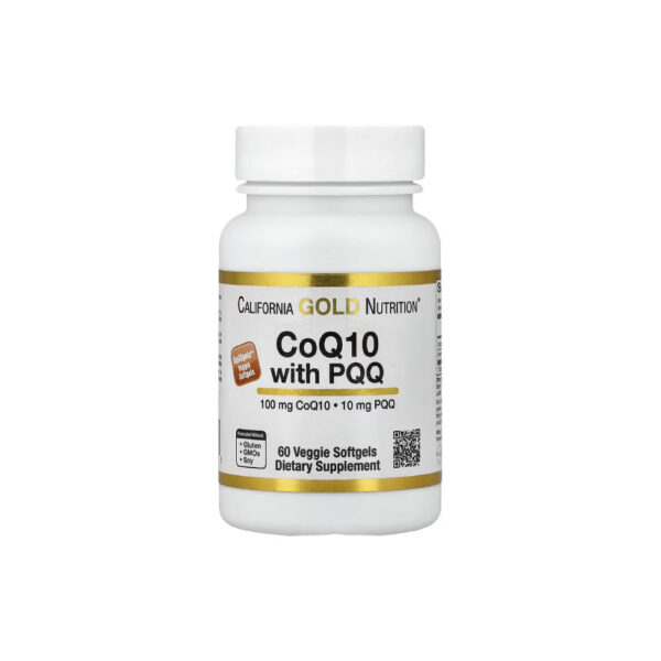 CoQ10 com PQQ Ubiquinona USP 100mg 60 Cápsulas Softgel Vegetais - California Gold Nutrition