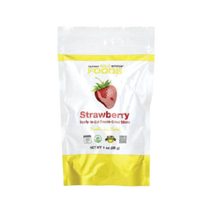 c81ec89d878049ecb0aaf738e04fbcb4-20w5glbt8n.jpg Morango Liofilizado Fatias Inteiras Liofilizadas e Prontas para Consumo 28 g - California Gold Nutrition