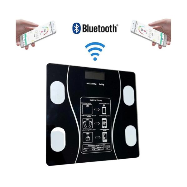 Balança digital corporal c/ Bioimpedância e aplicativo via Bluetooth