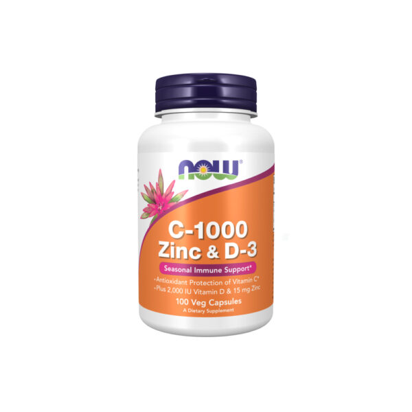 C-1000 Zinco & D3 100 Veg Cápsulas - Now Foods