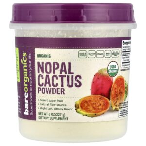 Cacto Nopal Orgânico em Pó 227 g - BareOrganics